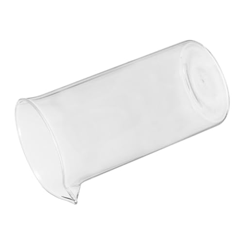 UTHCLO Taza de Vidrio para Servir Espresso Asa de Madera 600 Ml Resistente al Calor Vaso Dosificador para Prensa Francesa y Accesorios para Café en Hogar y Oficina