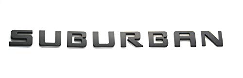 Image of 2x SUBURBAN Nameplate Emblem Letter Badge Replacement for Gm 07-16 SUBURBAN Chevrolet (Matte Black)