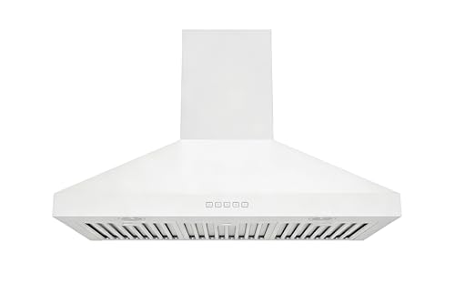 Image of Hauslane Wall Mount Range Hood 36 inch Convertible White Hood PRO 450-860 CFM