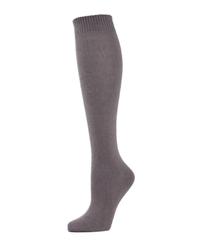 Image of MeMoi Solid Knit Knee High Socks for Women, Comfortable Cotton Blend Knee High Socks