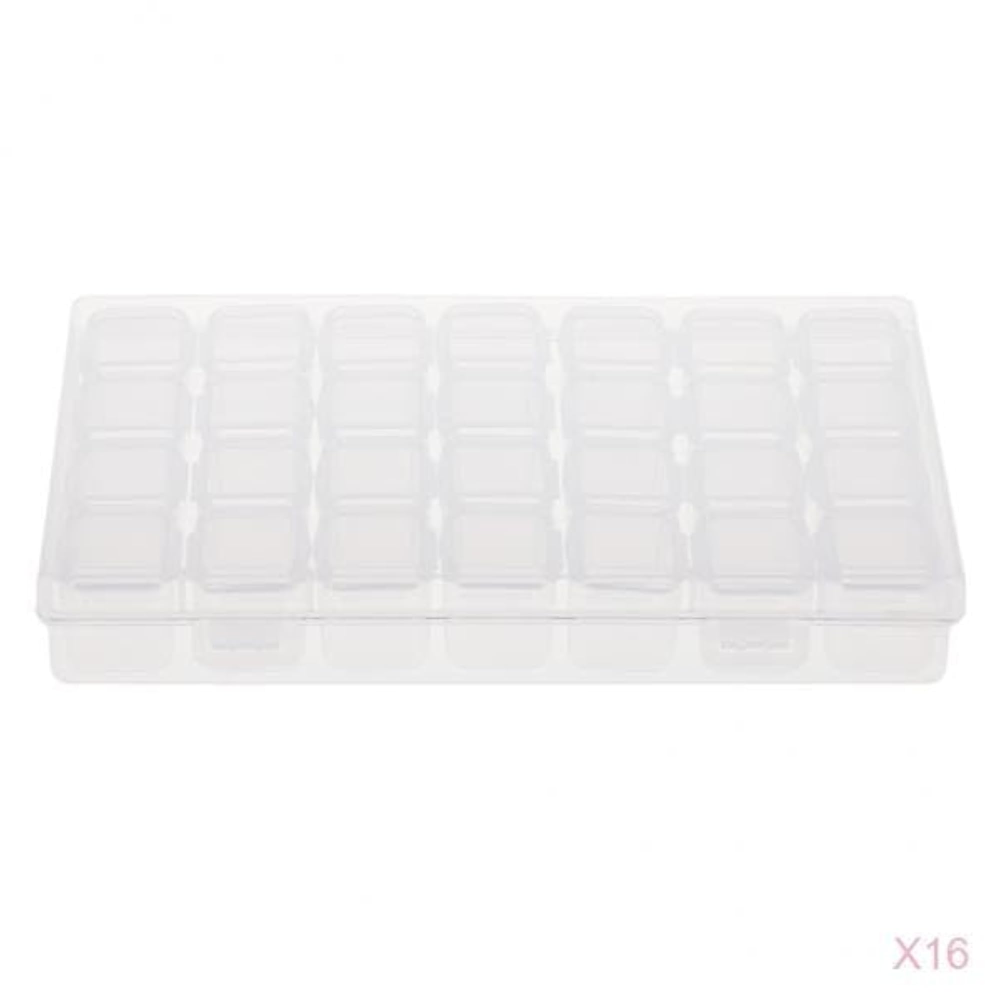 16x 28Grid Clear Beads Box Small Items Container for Makeup Sample Organizer