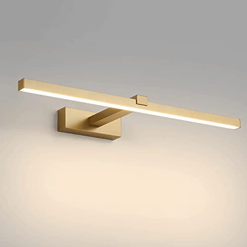 Lámpara LED de espejo de tocador para pared, iluminación de baño, tira larga, lámpara de espejo de maquillaje, luz frontal para tocador, elegante aplique con cable, acabado dorado