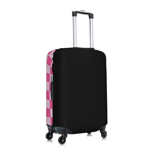 Pink Pastel Checkered Travel Luggage Covers For Suitcase Elastic Suitcase Protector Anti-Scratch Spandex Baggage Covers Fits 18-32 Inch Luggage X-Large3