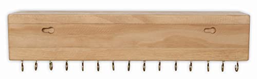 SANY DAYO HOME Jewelry Organizer with 30 Hooks and Cosmetics Shelf, 15 x 3 x 4 inches Wall Mounted Rustic Pine Wood Holder for Necklaces and Bracelets, Suitable for Kids and Adults (Brown) by SANY DAYO HOME - Image 5