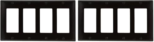 Leviton 4-Gang Decora/GFCI Device Decora Wallplate, Standard Size, Thermoset, Device Mount, 80412, Brown image 4
