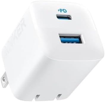 Anker 32W 2-Port Compact USB C Charger with Foldable Plug for iPhone 15/15 Plus/15 Pro/15 Pro Max/14/13, Pixel, Galaxy, iPad/iPad Mini and More (Cable Not Included) - White