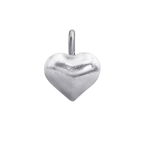 Pendentif en argent pur 999 cœur gonflé de fabrication artisanale et traditionnelle