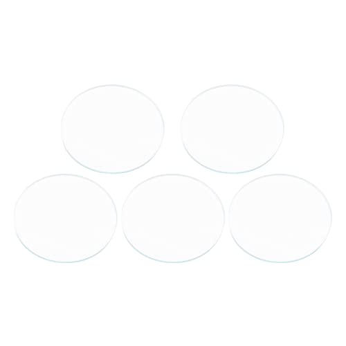 Semme Cristal de repuesto para reloj, 5 piezas redondas de 37/38/39 mm, lente de cristal plana para reloj (38 mm)