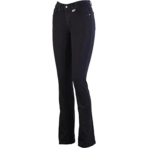 Lazura - Jodhpur Reithose Damen Dina | Denim Reitjeans mit Vollbesatz | atmungsaktive & elastische Vollbesatzreithose | Jeans-Reithose mit 5 Taschen | Reiterhose in Schwarz | Größe 46