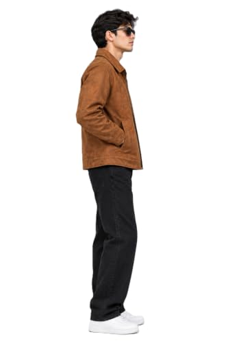 Generic Men's Tan Brown Suede Jacket - Image 4