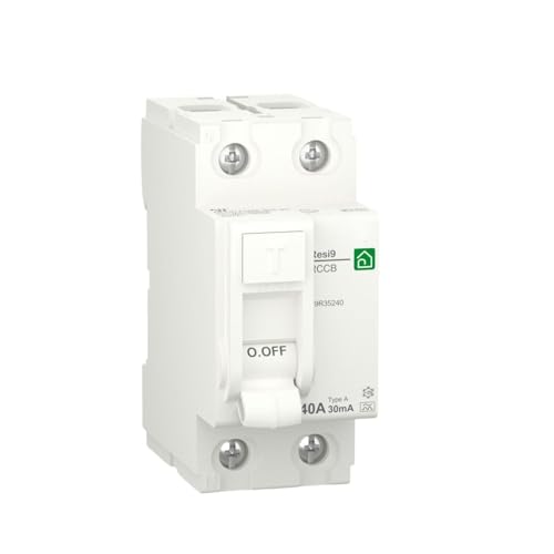 Rasmacor | Diferencial R9R35240 | Interruptor Diferencial 2P 40A 30MA  A Clase A | RCCB   Resi 9| 230V   Type A   50/60 Hz | Sensibildad 30MA | Norma EN/IEC 61008 2 1 CE | Alta fiabilidad