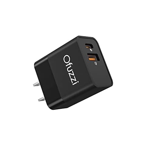 Ofuzzi 20W USB-C Wall Charger - USB-C and USB-A Dual Port Charger Attachment Handheld Vacuum Cleaner (H8 Apex, H9 Pro, H9 Pet Pro), PD Quick Charge Adapter for Phone, Pad Cover