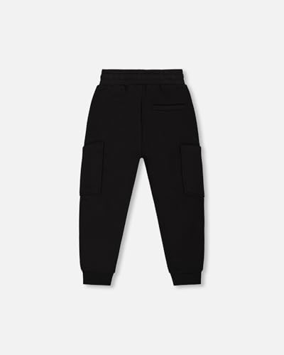Deux par Deux French Terry Sweatpants with Side Pockets Black Boy Toddler & Kids3