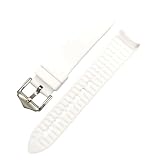 ROUREOX Cinturino Orologio Silicone 20Mm 22Mm, Ricambio Impermeabile Gomma Sportivo Uomo Donna, Sgancio Rapido Fibbia Ardiglione per Omega Seamaster/Speedmaster-Bianco 22MM