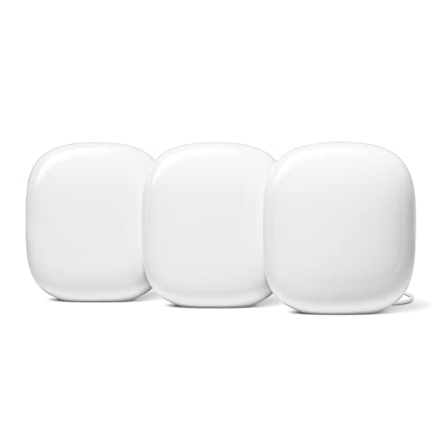 Google Wifi Pro Wi-Fi 6E Reliable home system with fast speed and whole-home coverage Mesh router snow 3-Pk