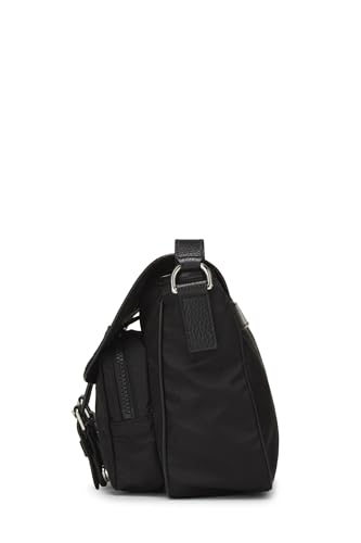 Pre-Loved Black GG Nylon Flap Messenger Small, Black3