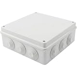 Lumonic Scatola di giunzione a montaggio superficiale IP65 Bianco | Extra large, 200x200x80mm, 12 ingressi per cavi | Coperchio avvitato | PVC di alta qualità | Ampio spazio interno per guide top-hat,