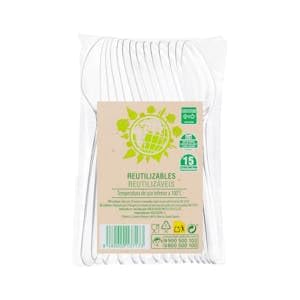 Cucharas de plástico Bosque Verde reutilizables Paquete 15 ud. Pack 2