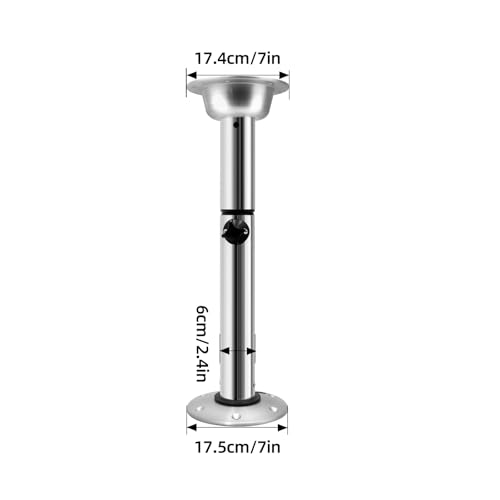 Sengfwin Support de table pour camping-car, camping, pieds de table réglables en hauteur, télescopique, amovible, bateau, caravane, yacht, caravane, en alliage d'aluminium, 56,5-72 cm – vue 3