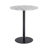 Moderna mesa auxiliar de bistró de 28.7 pulgadas, elegante tablero artificial y escritorio auxiliar con base de hierro, mesita de noche perfecta para decoración de sala de estar y dormitorio (textura