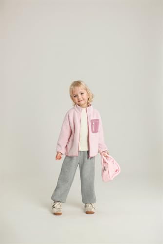 Girls Fleece Jacket for Kids Fall Winter Coat Zip Up Girls Sweatshirt Warm Clothes with Pockets 2-14 Years3