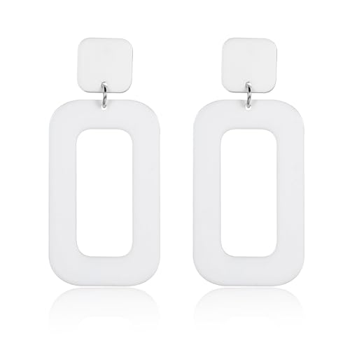 70s Earrings for Women Retro Earrings Acrylic White Earrings for Women Dangle Disco Earrings 70s Jewelry Groovy Earrings 70s Accessories