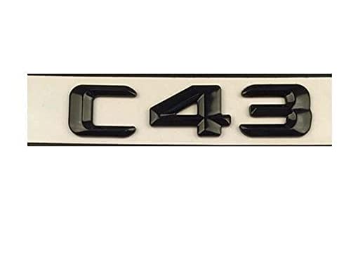 PGHRNE Auto Parts Insigne De Logo De Lettre De Coffre Chromé Noir pour Mercedes Benz W176 A45 C43 AMG A45 C63 2017+ (Couleur : Noir AMG) (C43) Cover