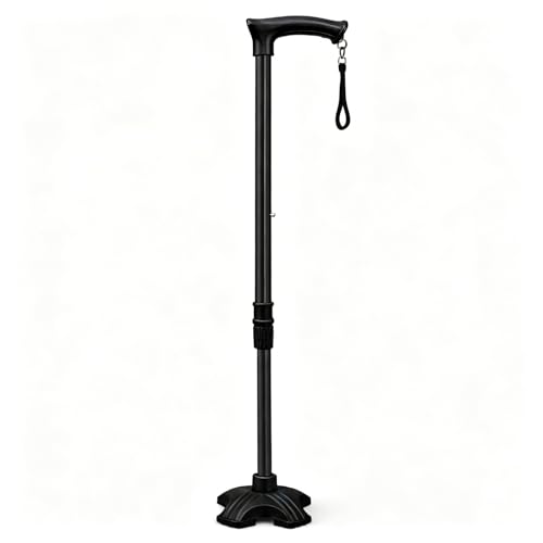 Image of Walking Stick with Adjustable Height, Mild-Steel Body, Light Weight for Men /Women, Patients, Old People (Overnight Black)