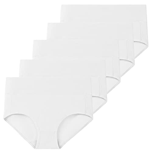 image for Molasus Women's Soft Cotton Underwear Briefs High Waisted Postpartum P