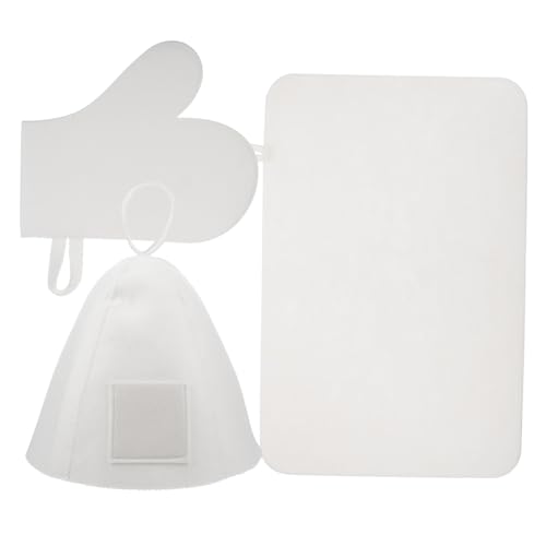 ROMISBABA Gorro De Sauna y Guantes De Fieltro Protector y Tapete Para Sauna y Baño