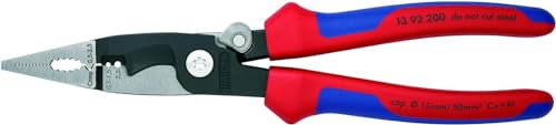 KNIPEX Elektro-Installationszange mit Mehrkomponenten-Hüllen 200 mm, 13 92 200