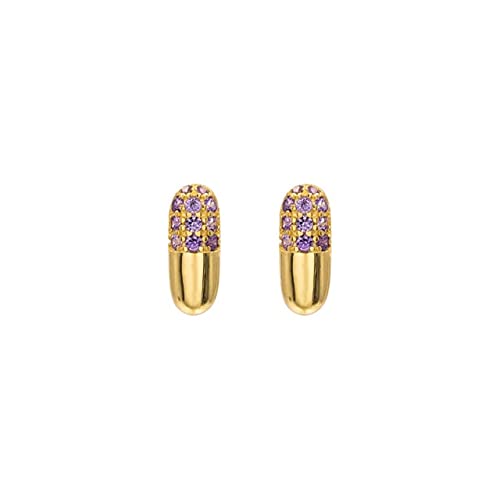 WBDWWTD Pendientes pequeños de Plata de Ley para Mujer, aretes Coloridos con Forma de Estrella de circón y relámpago, joyería