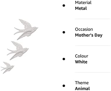 Ceramic Swallows, Set of 3 (White)