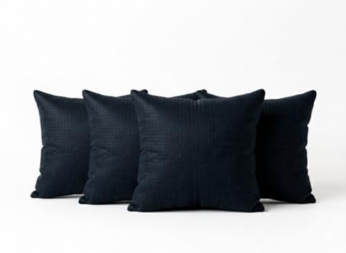 Image of Hotel Quality Premium Fibre Cushions | Cushion 16 inch x 16 inch | Pillow,Cushion,Cushions for, Cushion Pillow,Pillow,Cushions for Bed (Black, 4)