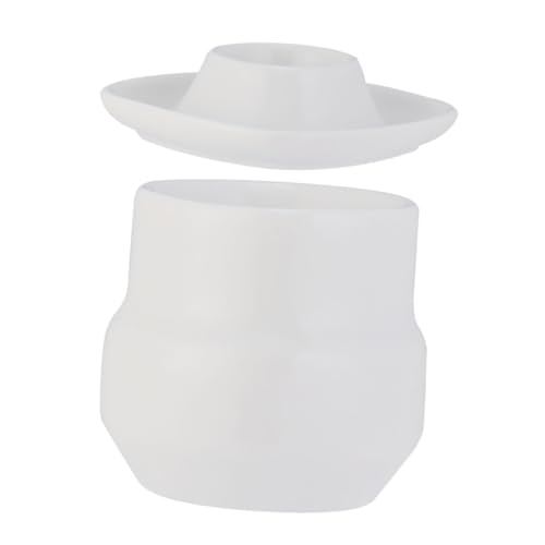 Garneck 2pcs Ceramic Egg Cup Boiled Eggs Holder Mini Beer Mugs Porcelain Egg Cups Cute Egg Cups Boiled Egg Cups Egg Holder Countertop Egg Holder for Fridge Ceramic Egg Tray White Ceramics