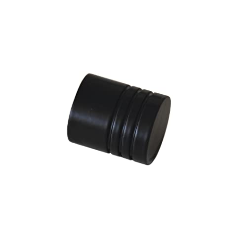 GARDINIA Embouts, Cylindrique, pour Tringle/Barre à Rideaux de Ø 20 mm, Métal, Série Chicago, Noir Mat, 2 pièces