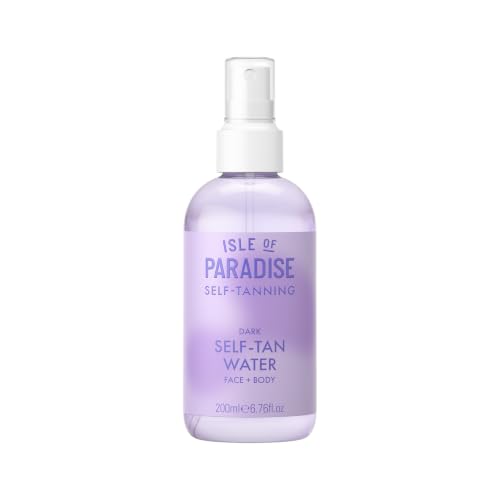 Isle of Paradise Self Tanning Water- Dark, Clear Self Tan Mist, Transfer-Proof Formula for Face &...