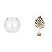 Baoblaze Transparent Leaf Shaped Fish Tank Ornament Creative Metal Sculpture Small Round Aquarium Bowl Vase Abstract Nordic Figurine for Office Home Table