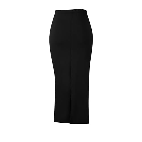 Women's High Waist Slim Bodycon Party Club Night Out Maxi Long Pencil Skirts Slit Back Stretch Office Work Business2