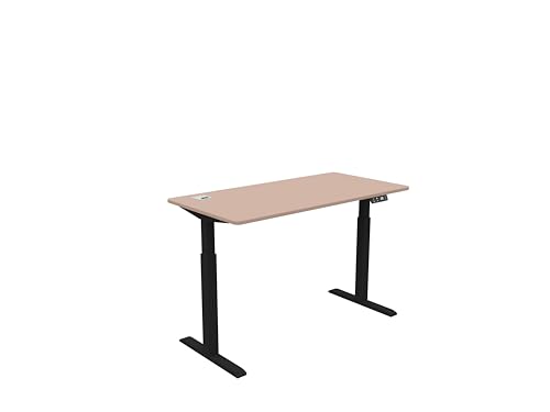Image of Flexpro Sit-Stand Smart Desk | Clay Finish Tabletop | Electric Height Adjustable Table for Work from Home and Office | Ergonomic Design