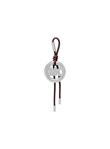 Michael Kors MK Metal Circle Bubble Charm, Silver-Tone Hardware/Key Charm/Oxblood