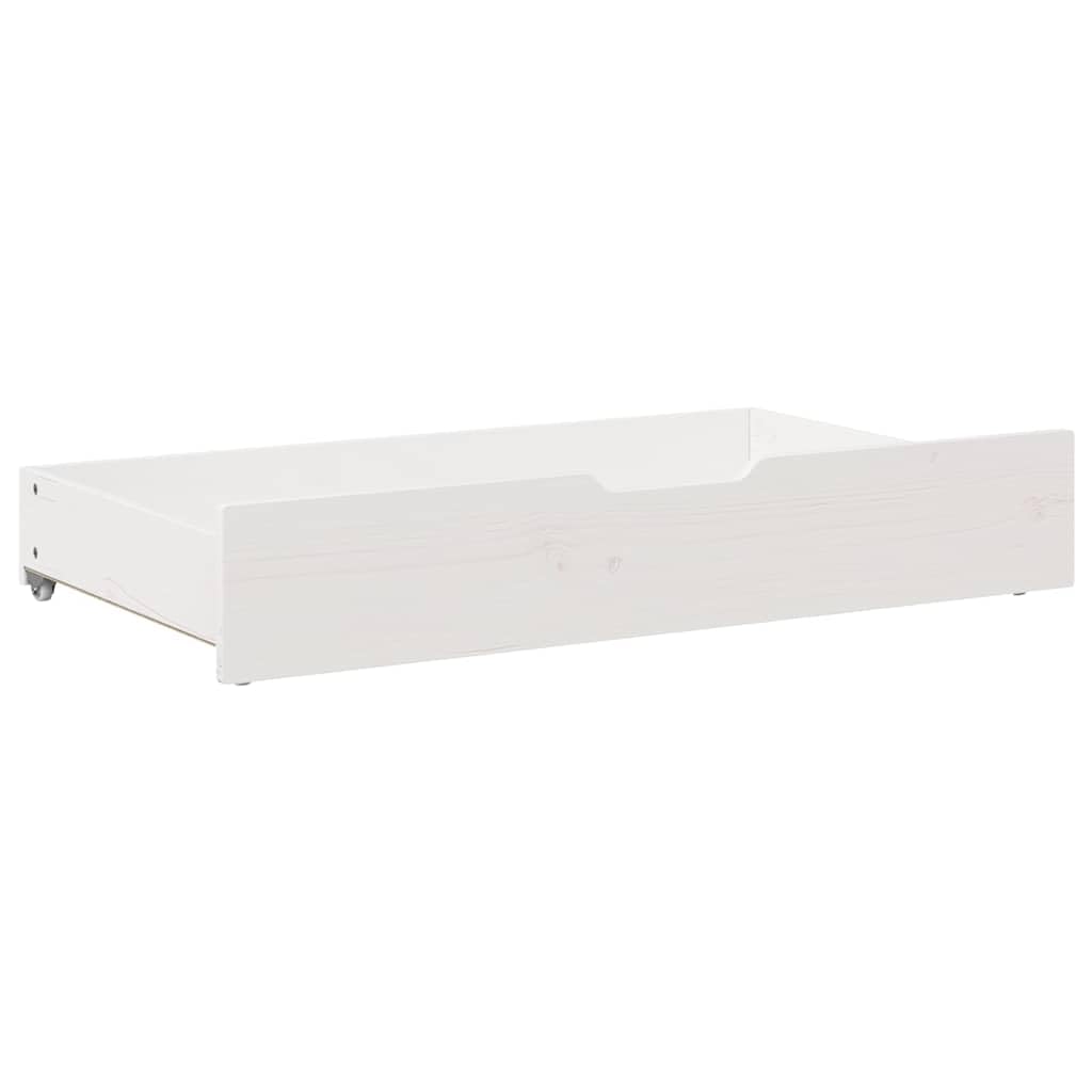 Générique Tiroirs sous Le lit 2 pcs Blanc 90x55x17 cm Bois de pin Massif,Rangement & Organisation, Tiroirs de Rangement,850924