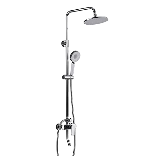 FKXSXAZ Soffione Doccia ad Alta Pressione con Braccio di Estensione, soffione Doccia Portatile a 7 impostazioni, Altezza/angolazione Regolabili, Cromato