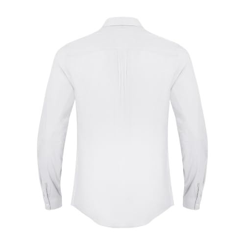 Image of JEKAOYI Mens Button Down Cotton Linen Shirts Casual Long Sleeve Beach Tops