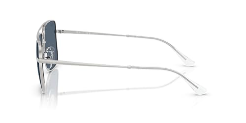 Ray-Ban Unisex Sunglasses Silver Frame, Blue Polar Lenses, 56MM2