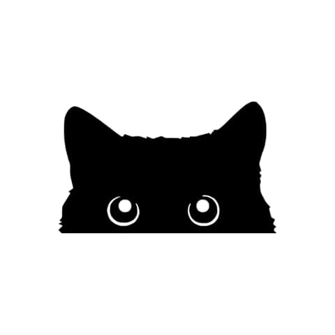 Cute Cat Peeking Silhouette Sticker for Various Uses Cover