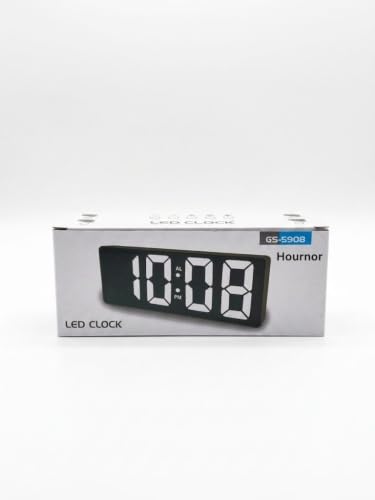 Image of Hournor Smart Digital Alarm Clock with LED Display,USB Powered,Auto Sensor Night Light, Time Date Temperature Display, Loud Alarm Clock for Heavy Sleepers, Bedside Table, Study Desk and Office Use
