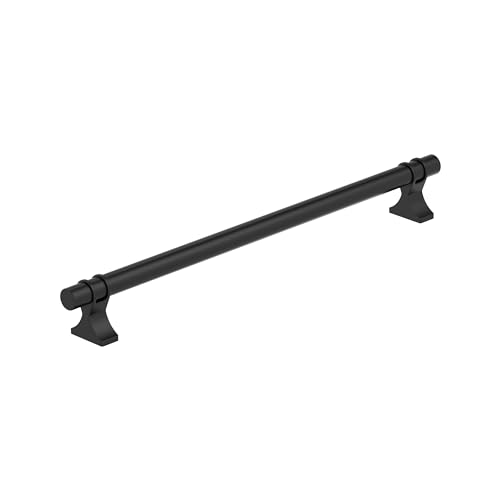 Image of Amerock Davenport 10-1 /16 inch (256mm) Center-to-Center Matte Black Cabinet Pull, BP36620MB
