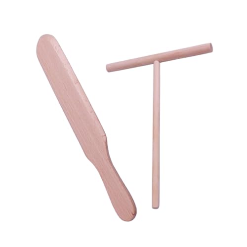 Alipis 2 Piezas De Herramientas Para Hornear Panqueques, Raspador De Madera Y Espátula, Fáciles De Usar Para Hacer Deliciosos Panqueques Para Uso En Cocina Y Restaurante.