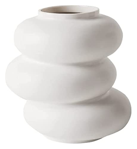 Vase blanc céramique RLKHXBS pour décoration de table et composition florale